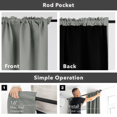 Thermal Insulated Blackout Drapes, 52x108 Inch, 2 Panels