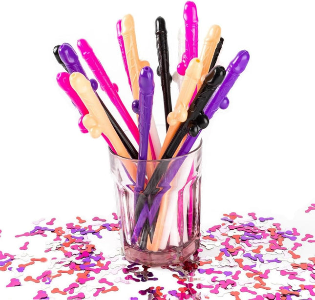 Bachelorette Party Penis Straws - Perfect Accessories for Bachelor Party and Bride Shower