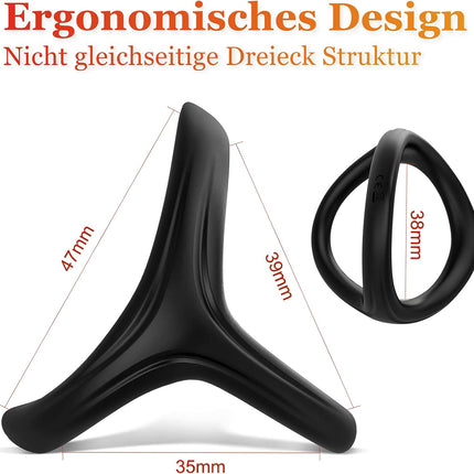 Huuime Triangular Cock Ring Set — 3 Silicone Rings