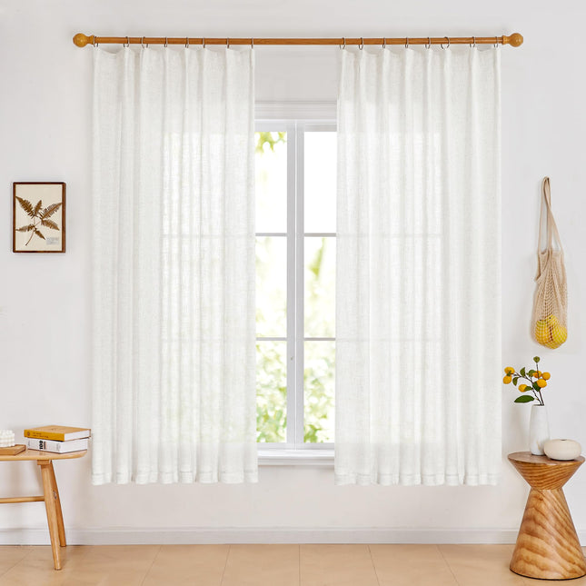 Light Filtering Linen Drapes, Back Tab & Rod Pocket