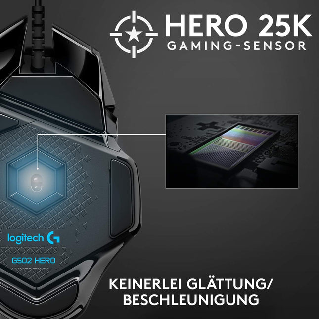Logitech G502 HERO Gaming Mouse — 25600 DPI, RGB