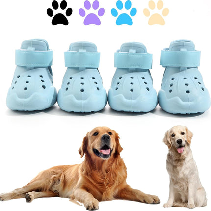 Croc-Style Dog Shoes – 4 Pack Set