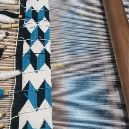 Teo Rug in Blue/Black