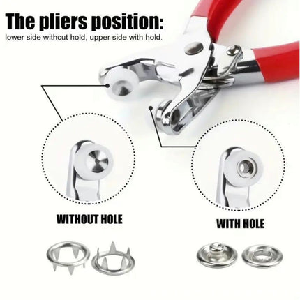 SewEase Snap Fastener Pliers Kit | Professional 100-Piece Button Installation Tool