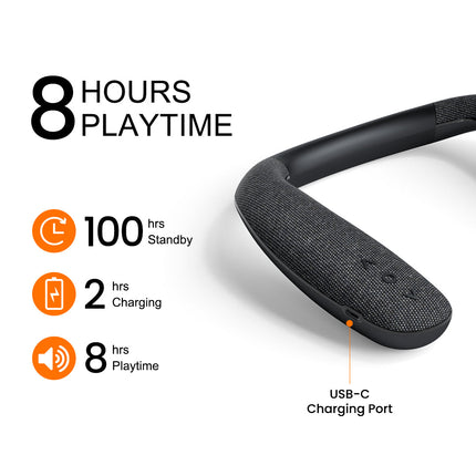 Vibe Bluetooth Neckband Speaker - 360° Sound & Gaming Audio