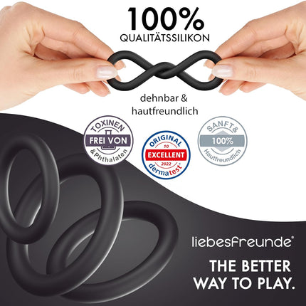 Liebesfreunde Cock Ring Set — 6 Sizes, Silicone