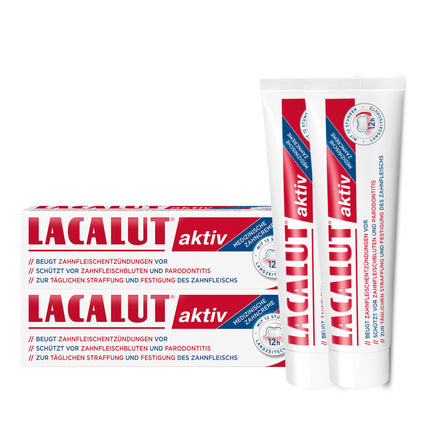 LACALUT AKTIV ZAHNCREME, 100ml Zahnpasta, sofort spürbare Straffung und Festigung des Zahnfleischs, effektive Zahnpflege & Zahnfleischpflege,1 x 100ml