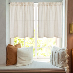 Natural Farmhouse Cafe Tier Curtains, 2 Panels