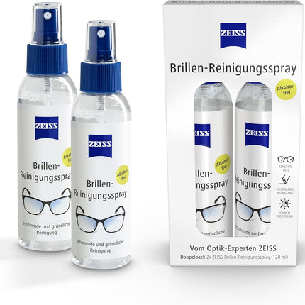 ZEISS Glasses Cleaning Spray Double Pack — 2 x 120 ml, Alcohol-Free