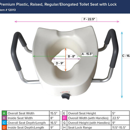 Drive Medical Toilet Seat Riser — Safety Lock Mechanism Detail
