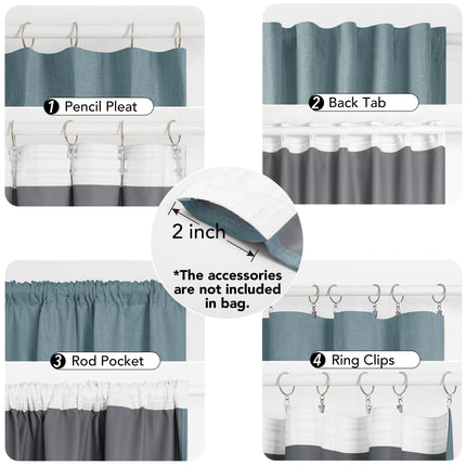 100% Blackout Pinch Pleat Curtains, Cream, 2 Panels