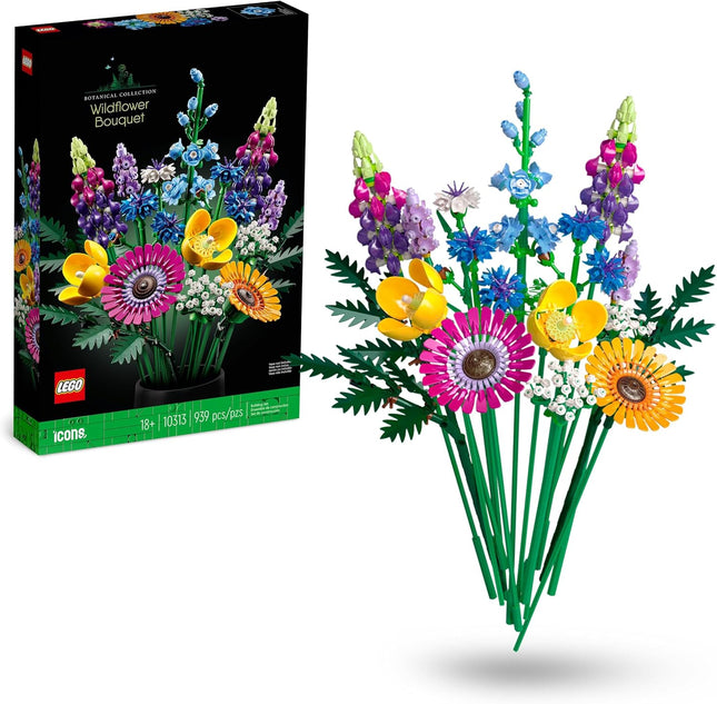 LEGO Botanicals Wildflower Bouquet 10313 — 16 Stems, 8 Flower Types