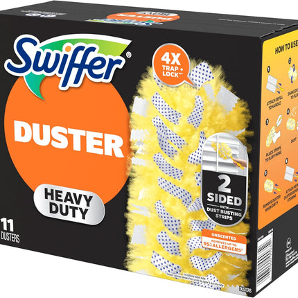 Swiffer Dusters Heavy Duty Multi-Surface Duster Refills for Cleaning, Unscented, 11 Count
