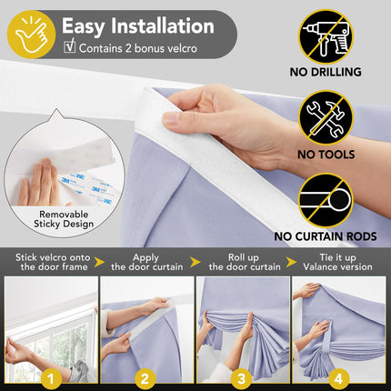 Blackout Door Curtain, Thermal Insulated, 26x80 Inch
