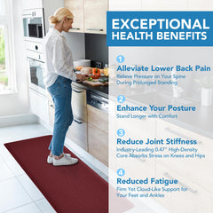 Cushioned Anti-Fatigue Kitchen Mat, 17x28 Inch, Grey