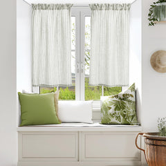 Natural Farmhouse Cafe Tier Curtains, 2 Panels