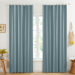 100% Blackout Pinch Pleat Curtains, Cream, 2 Panels