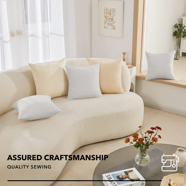 Decorative Linen Throw Pillow Covers, 18x18 Inch, 4 PCS