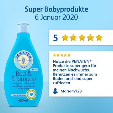 Penaten Baby Shampoo & Bath 400ml — No More Tears, Paraben-Free
