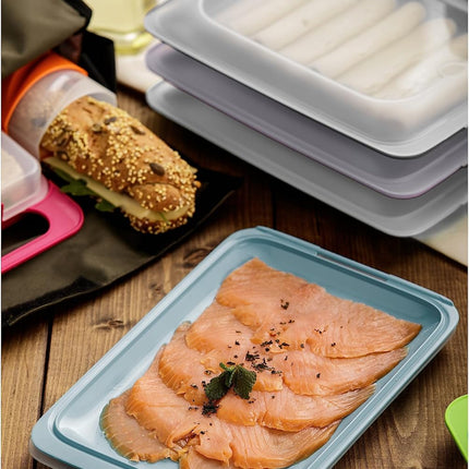 TATAY Cold Food Boxes Set of 4 — BPA-Free, Stackable, Pastel