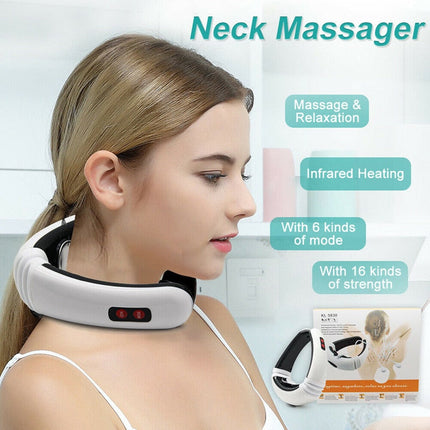 Electric Pulse Neck & Back Massager | Far Infrared Heating Cervical Pain Relief Device