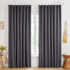 100% Blackout Pinch Pleat Curtains, Cream, 2 Panels