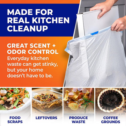 Hefty Ultra Strong 13 Gal Kitchen Trash Bags, White, Lavender Vanilla, 80ct