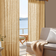Light Filtering Linen Drapes, Back Tab & Rod Pocket