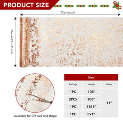 Sequin Glitter Table Runner, 2PCS, 9FT, Gold