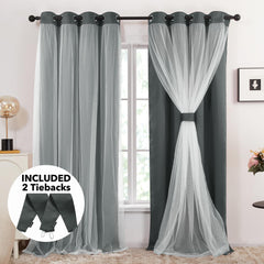 Double Layer Blackout & Sheer Curtains