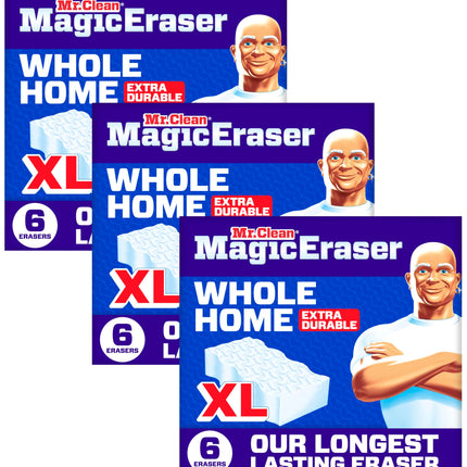 Mr. Clean Magic Eraser, All Purpose Cleaner, Cleaning Scrubber, Wall, Sneaker, Kitchen, Bathroom, Shower Cleaning Supplies, Melamine Pads, Whole Home Extra Durable, 12ct