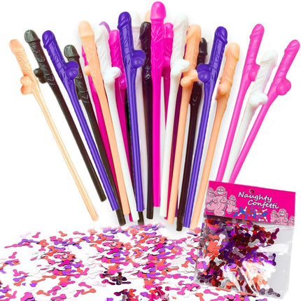 Bachelorette Party Penis Straws - Perfect Accessories for Bachelor Party and Bride Shower