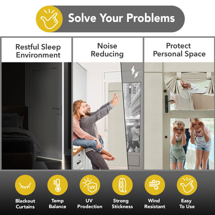Blackout Door Curtain, Thermal Insulated, 26x80 Inch