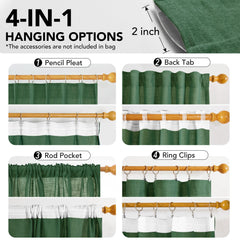 Light Filtering Linen Drapes, Back Tab & Rod Pocket