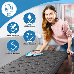 Cushioned Anti-Fatigue Kitchen Mat, 17x28 Inch, Grey