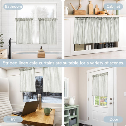 Natural Farmhouse Cafe Tier Curtains, 2 Panels