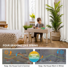 Thermal Insulated Blackout Drapes, 52x108 Inch, 2 Panels