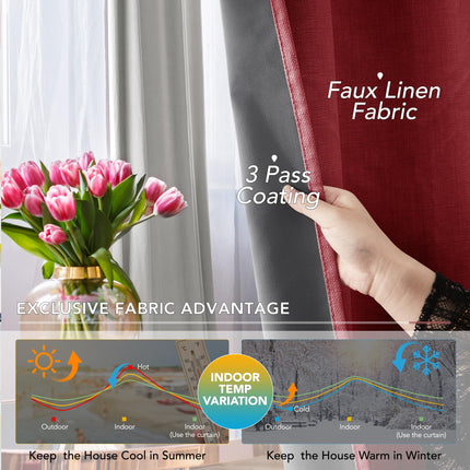 Blackout Thermal Insulated Curtains, 2 Panels