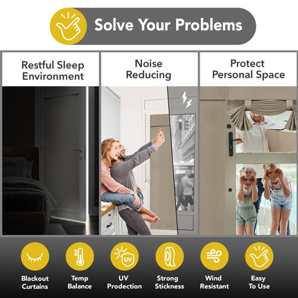 Blackout Door Curtain, Thermal Insulated, 26x80 Inch