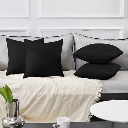 Decorative Linen Throw Pillow Covers, 18x18 Inch, 4 PCS