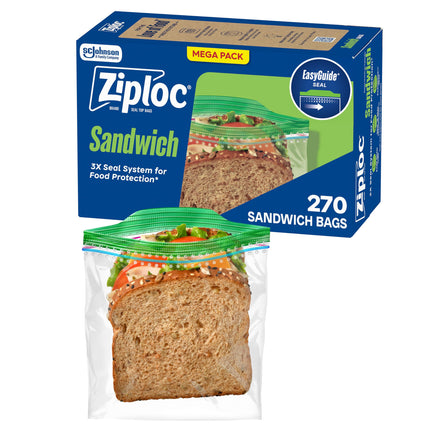 Ziploc Sandwich & Snack Bags, Food Storage, Easy Open & Close, 105 Count