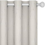 Room Darkening Curtains with Line Foil Print, 2 Panels