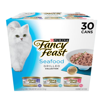 Purina Fancy Feast Grilled Seafood Wet Cat Food, 3 oz Cans, 24-Pack