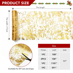 Sequin Glitter Table Runner, 2PCS, 9FT, Gold