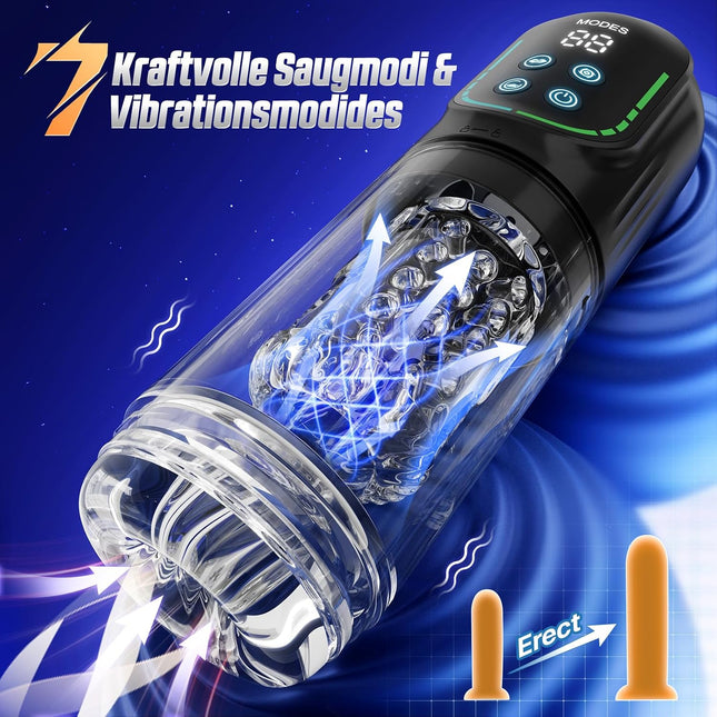 Electric Masturbator for Men — 7 Telescopic, Rotating & Suction Modes