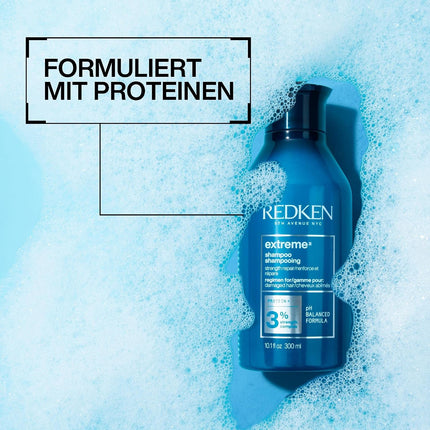 Redken Haarshampoo für sprödes und geschädigtes Haar, Anti Haarbruch, Mit Sojaproteinen, Ceramiden, Sepicap und Arginin, Extreme Shampoo