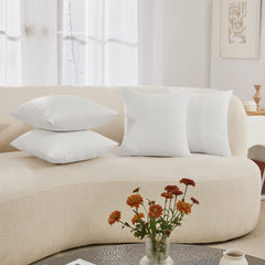Decorative Linen Throw Pillow Covers, 18x18 Inch, 4 PCS