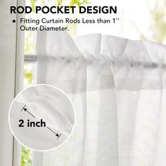 Ombre Sheer Voile Curtains, Rod Pocket, Light Grey