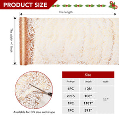 Sequin Glitter Table Runner, 2PCS, 9FT, Gold