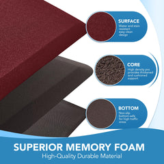 Cushioned Anti-Fatigue Kitchen Mat, 17x28 Inch, Grey